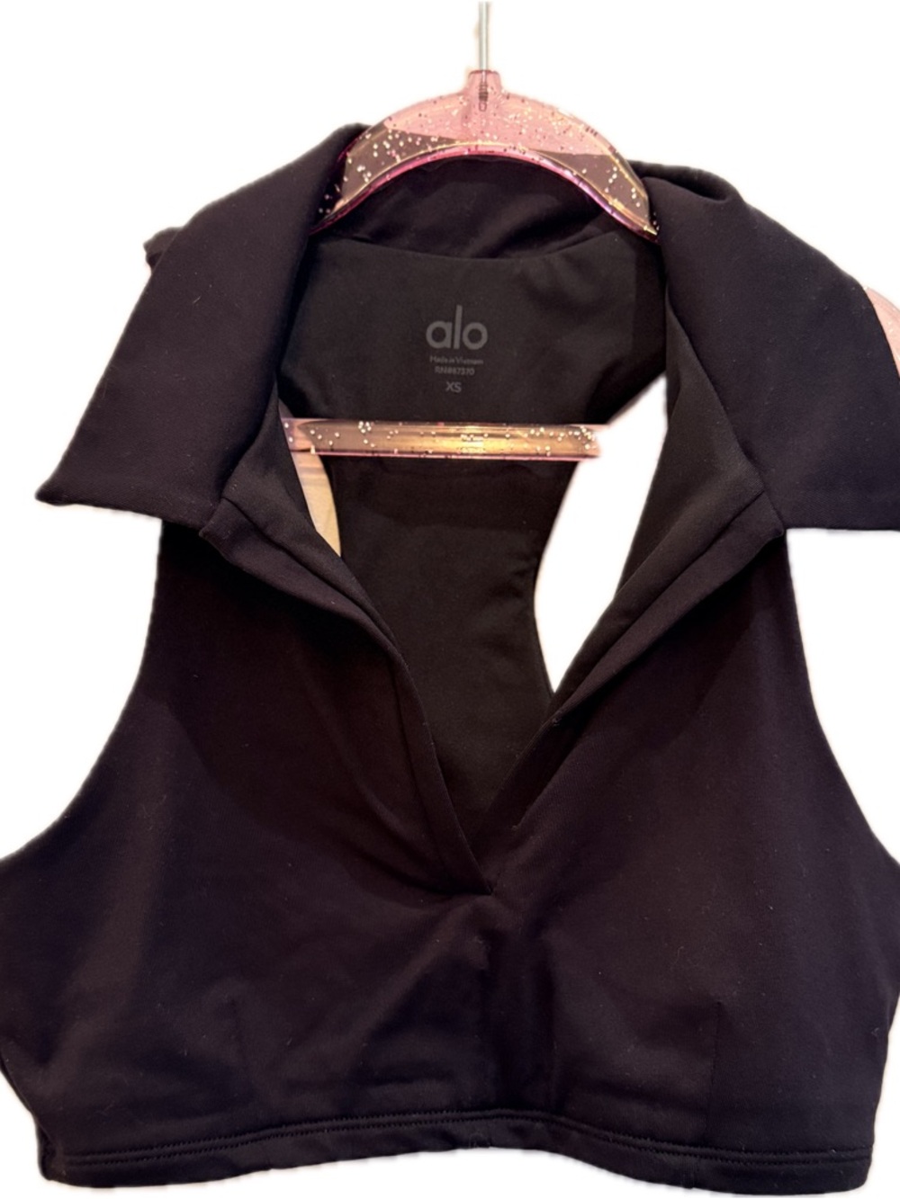 Alo Yoga Black Charmed Collar Bra Tank Size XS - Picture 3 of 5